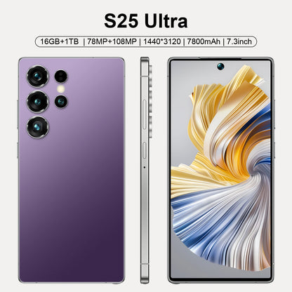 Hot Selling S25 ULTRA 16GB+1TGB 7.3 Inch Phone Original Full Display Android 14.0 Mobile Cell Smart Phone