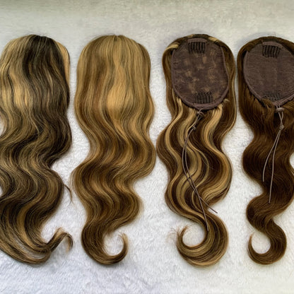 Human Hair Blend Ponytails Clip in Drawstring Long Curly Ponytail Hair Pieces Human Hair Extensions Ponytail for Beauty Women