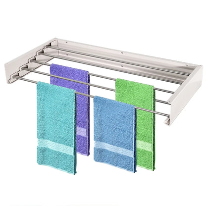 Laundry Retractable Drying Rack Folding Wall Mounted Clothes Hanger Rack