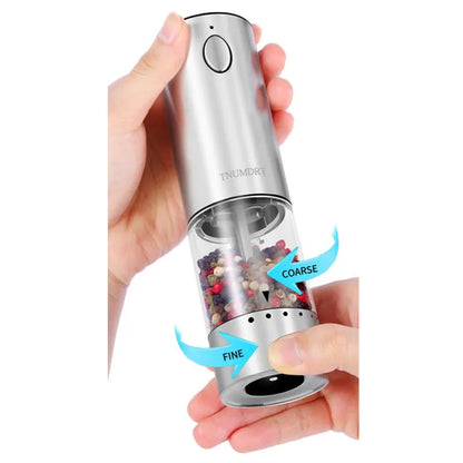 LED Light Charging Base Electric Salt and Pepper Mills Adjustable Coarseness with Variable Grinding Speed