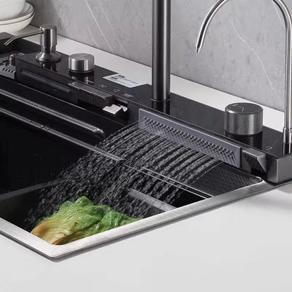 Modern Design Stainless Steel Single Bowl Kitchen Sink Faucet Easy Install Multi-Functional Home Kitchen Handmade Four Square