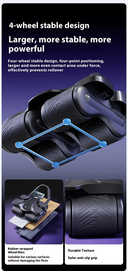 Automatic Rebound Abdominal Muscle Training Equipment Four-Wheel for Ab Roller Wheels for Home Gym Use for Men Women Thin Belly