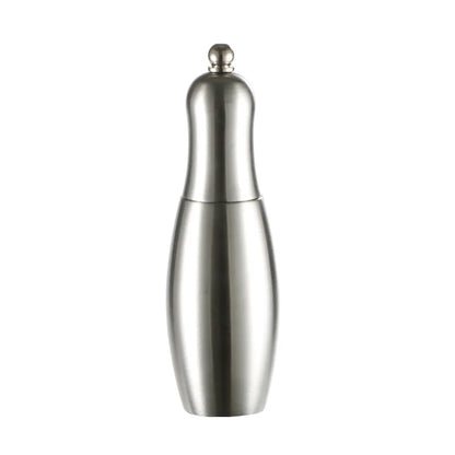 Bowling Stainless Steel Salt and Pepper Grinders refillable Mill Set with Adjustable Coarseness for sea salt
