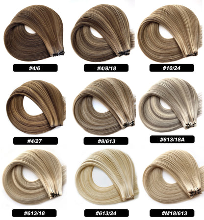 Ready to Ship Genius Weft 11.5inch Weft 25g Each Piece Beautiful Color Hair Invisible Thin Weft Can Be Cut