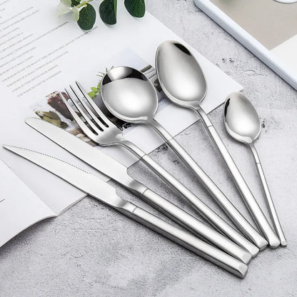 Stainless Steel Cutlery Spoon Fork Knife Eco Friendly Silverware Reusable Silverware Set