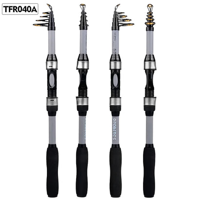 New 1.8m Glass Fiber Telescopic Pole Fishing Rod Reel Combo Kit Bass Fishing Tackle Set for Carp Bottom Fishing