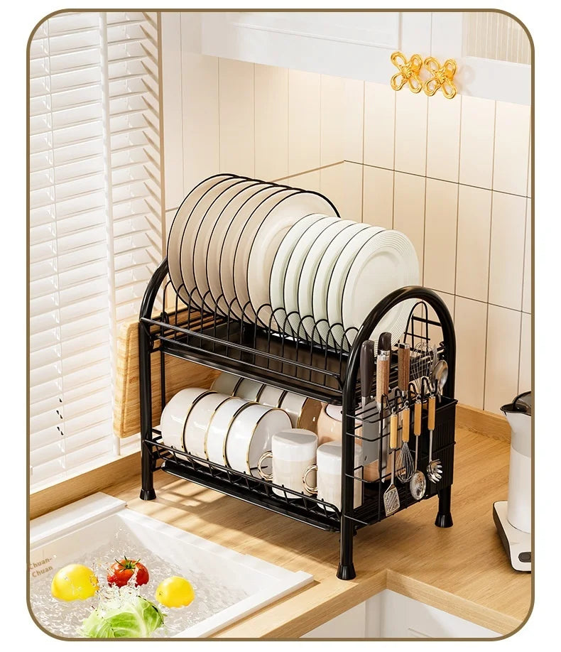 Multifunctional Kitchen Storage Rack Multi-Layer Bowl Chopsticks Drain Rack Plate Drying Bowl Rack Chopsticks Tube Boxed