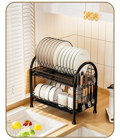Multifunctional Kitchen Storage Rack Multi-Layer Bowl Chopsticks Drain Rack Plate Drying Bowl Rack Chopsticks Tube Boxed