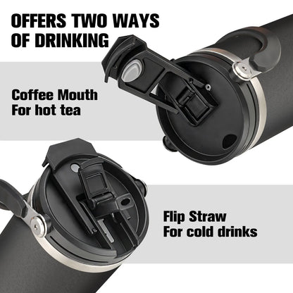 FBA Warehouse Ready Stock 40oz Powder Solid Color Coated Vacuum Insulated Tumbler With Handle and Lid