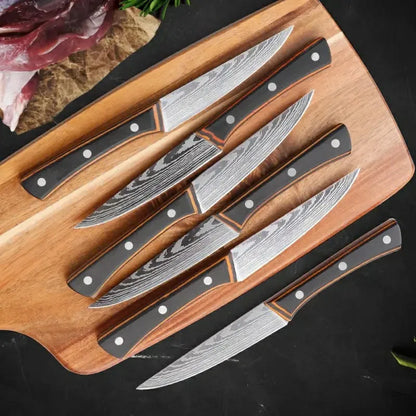 6 Pcs Custom Non-Stick Pattern Metal Blade Kitchen Slicer Knives Manufactory Company's Utility Fruit Knife
