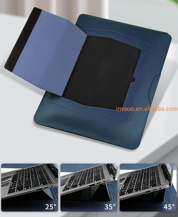Factory Price 3 In1 Laptop Bag with Stand Mouse Pad for 11 12 13 14 15 16 Inches PU Leather Notebook Cover Laptop Sleeve Case