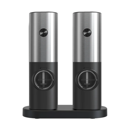 1Set Electric Salt and Pepper Grinder Set With Storage Base Spice Bottle Black Mill Pepper Grinder