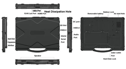 Factory Best-Price 11.6 -15.6 Inch Intel I5 or I7 GPS 4G NFC IP65 ToughBook or Fully Rugged Notebook or Rugged Laptop Computer