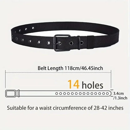 1pc Mens Durable Nylon Canvas Belt - Heavy-Duty Tactical Work Belt with Stylish Quick-Release Prong Buckle for Everyday Wear