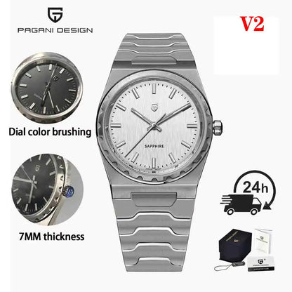 PAGANI DESIGN 2025 New VJ21 Fashion Man Quartz Watch V2 Sapphire 10Bar Waterproof Thin 7MM Luminous C3 Upgrade reloj hombre