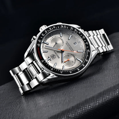 BENYAR Novo Relógio de Pulso de Luxo para Homem com Quartzo, Marca Topo, Resistente à Água até 50M, Bracelete em Aço Inoxidável, Relógio Cronógrafo Casual para Homem