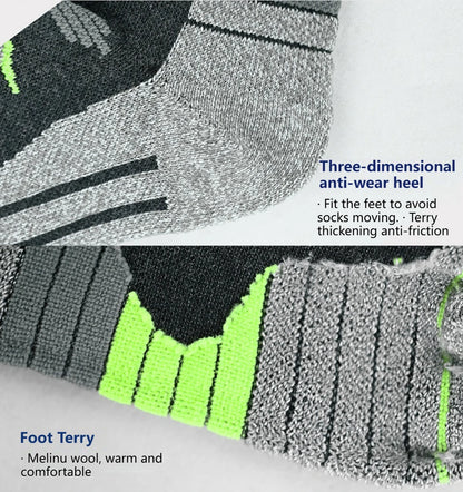 GTUBIKE 1 Pair Merino Wool Winter Men Warm Ski Socks Thicker Sports Snowboard Cycling Soccer Socks High Elastic Thermal Socks