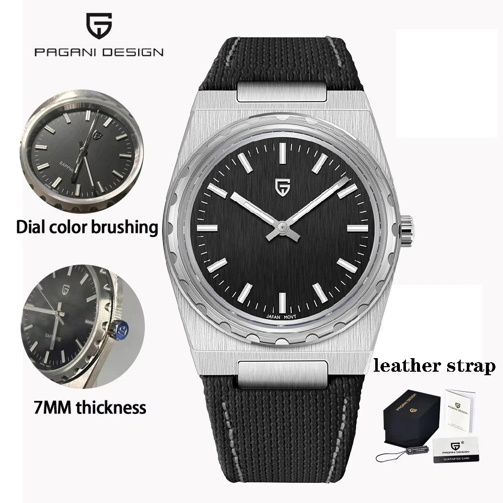 PAGANI DESIGN 2025 New VJ21 Fashion Man Quartz Watch V2 Sapphire 10Bar Waterproof Thin 7MM Luminous C3 Upgrade reloj hombre