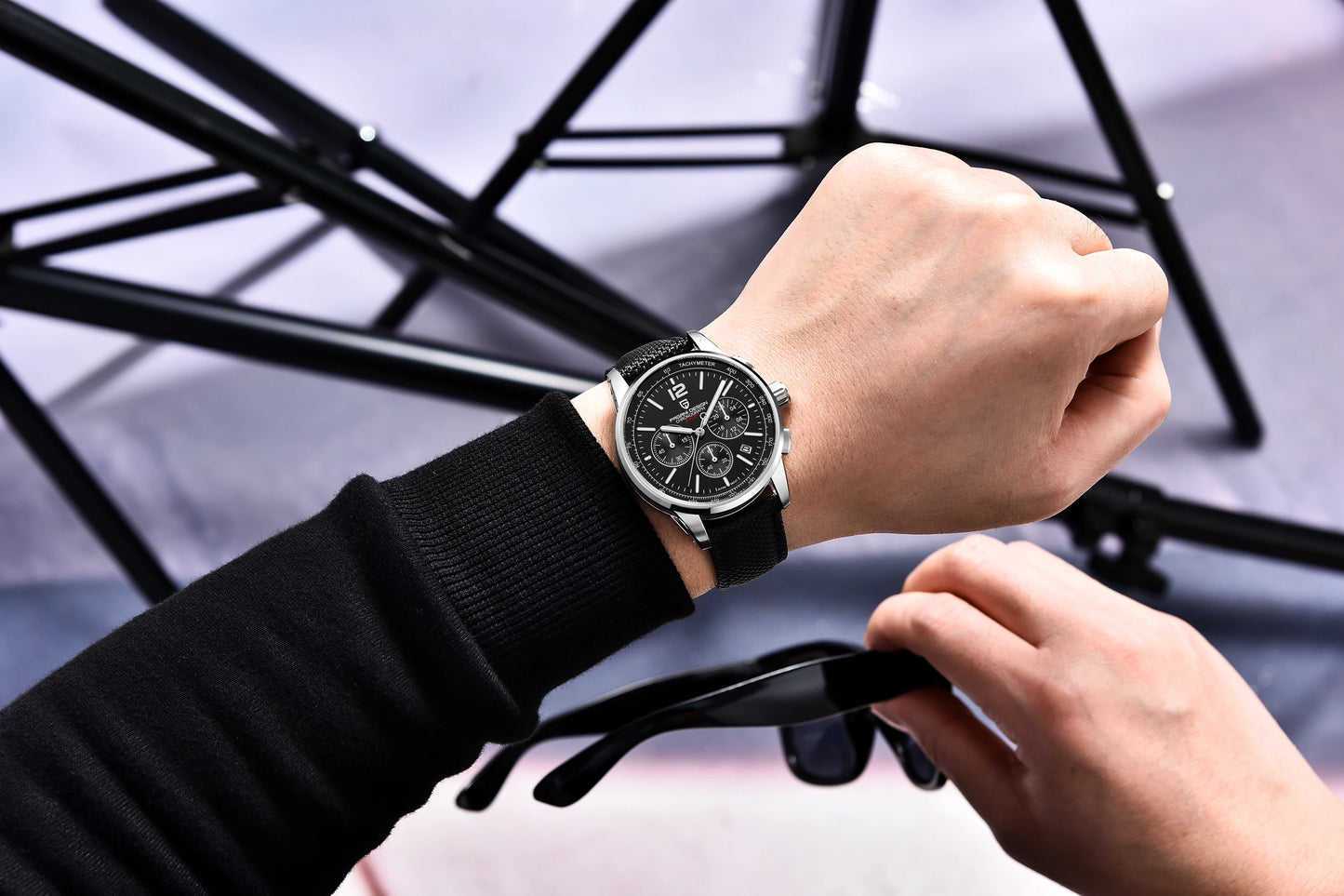 Relógio de pulso de luxo casual PAGANI DESIGN 2024 para homem, modelo VK63, com mecanismo de quartzo, resistente à água até 100 metros, vidro de safira e caixa em aço inoxidável.