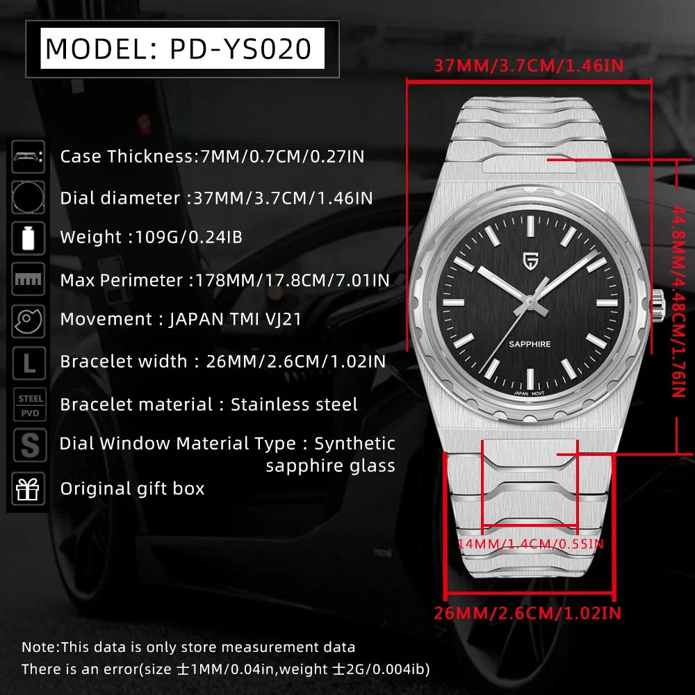 PAGANI DESIGN 2025 New VJ21 Fashion Man Quartz Watch V2 Sapphire 10Bar Waterproof Thin 7MM Luminous C3 Upgrade reloj hombre