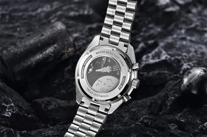 PAGANI DESIGN 2025 New Moon Watch For Men Quartz Multifunction Chronograph Sports Mens Watches Top Brand Luxury Sapphire Mirror