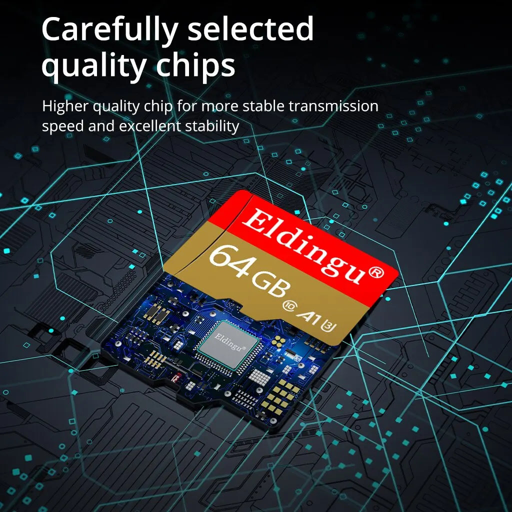 Eldingu Original TF Card 64G Class10 A1 for Surveillance Video MP3 MP4 Mobile Phone Memory Card 32GB U1 TF Card 128GB U3