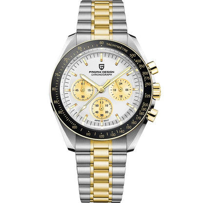 PAGANI DESIGN 2025 New Moon Watch Retro Luxury Quartz Watches For Men Stainless steel Luminous waterproof Sport Chronograph Man