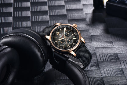 Relógio de pulso de luxo casual PAGANI DESIGN 2024 para homem, modelo VK63, com mecanismo de quartzo, resistente à água até 100 metros, vidro de safira e caixa em aço inoxidável.