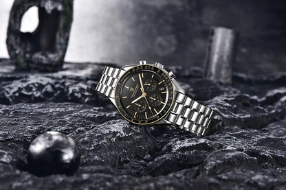 PAGANI DESIGN 2025 New Moon Watch Retro Luxury Quartz Watches For Men Stainless steel Luminous waterproof Sport Chronograph Man