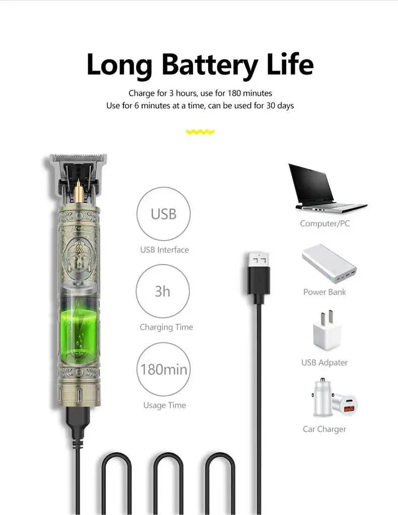 Máquina de cortar cabelo retro T9 original, aparador para casacos, máquina de barbear elétrica para homem, lâmina profissional para zonas sensíveis.