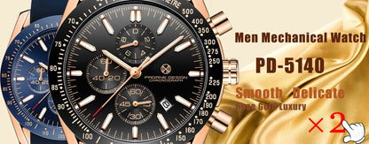 PAGRNE DESIGN Quartz Watches Multi functional chronograph 44mm Fashionable men's watch PAGANI DESIGN Extended Brand PG5140