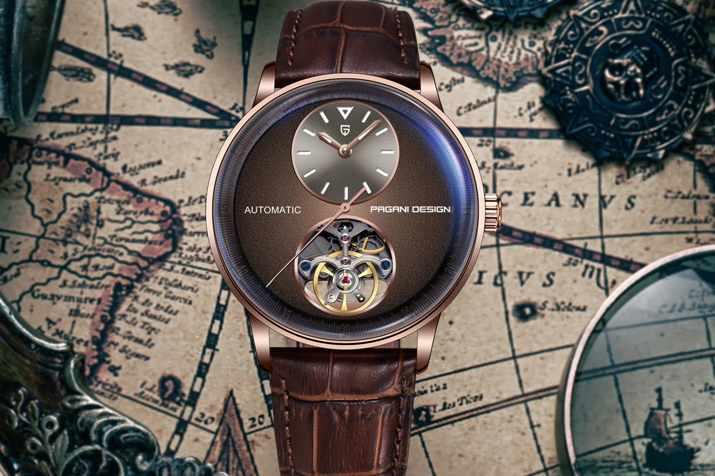 PAGANI DESIGN 2025 New Mechanical Tourbillon Men's watches 42mm Dial 100M Waterproof Watch Luminous Luxury Automatic Man watch
