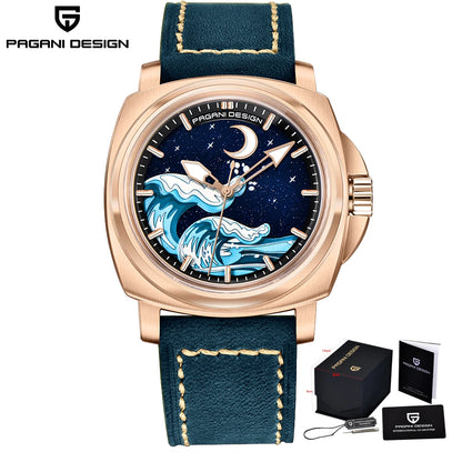 Pagani Design 2025 New NH35A 43MM Fashionable Men's Automatic Mechanical Watch Stainless Steel Waterproof 10Bar dial Glow reloj