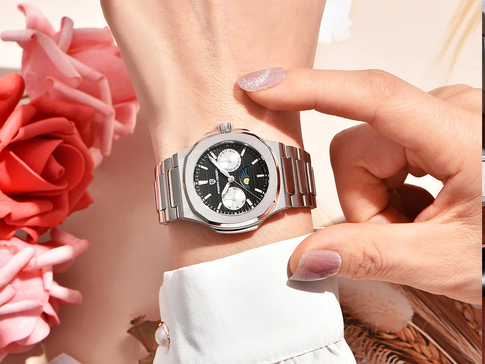 Pagani design 2025new women's watch luxury quartz watch top Sapphire luminous chronograph watch clock complete calendar gift box