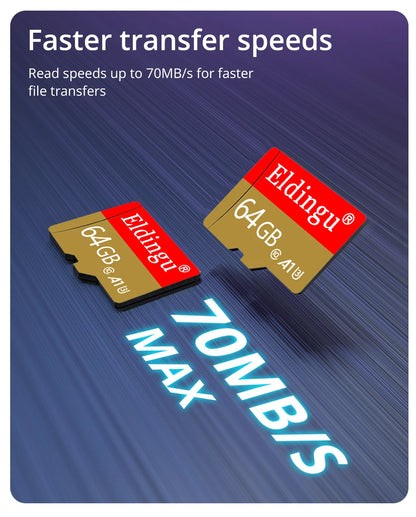 Eldingu Original TF Card 64G Class10 A1 for Surveillance Video MP3 MP4 Mobile Phone Memory Card 32GB U1 TF Card 128GB U3