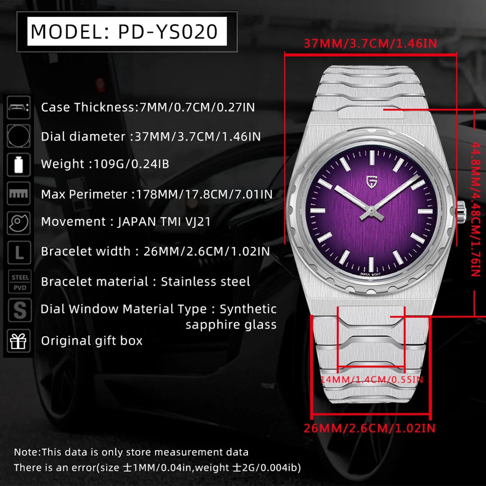 PAGANI DESIGN 2025 New VJ21 Fashion Man Quartz Watch V2 Sapphire 10Bar Waterproof Thin 7MM Luminous C3 Upgrade reloj hombre