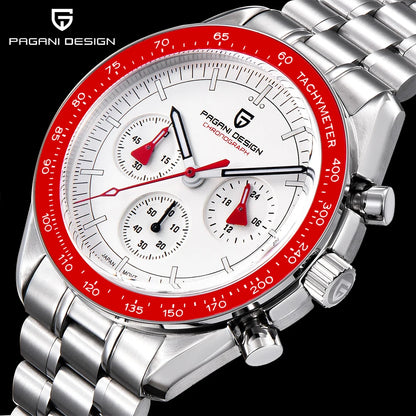 PAGANI DESIGN 2025 New Moon Watch Retro Luxury Quartz Watches For Men Stainless steel Luminous waterproof Sport Chronograph Man