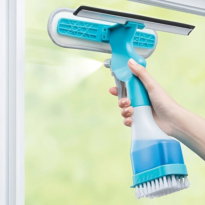 Glass Cleaning Wizard Effortless Scraping, Wiping, Scrubbing  Spraying Streak-Free, All-Purpose Tool for Bathroom, Window