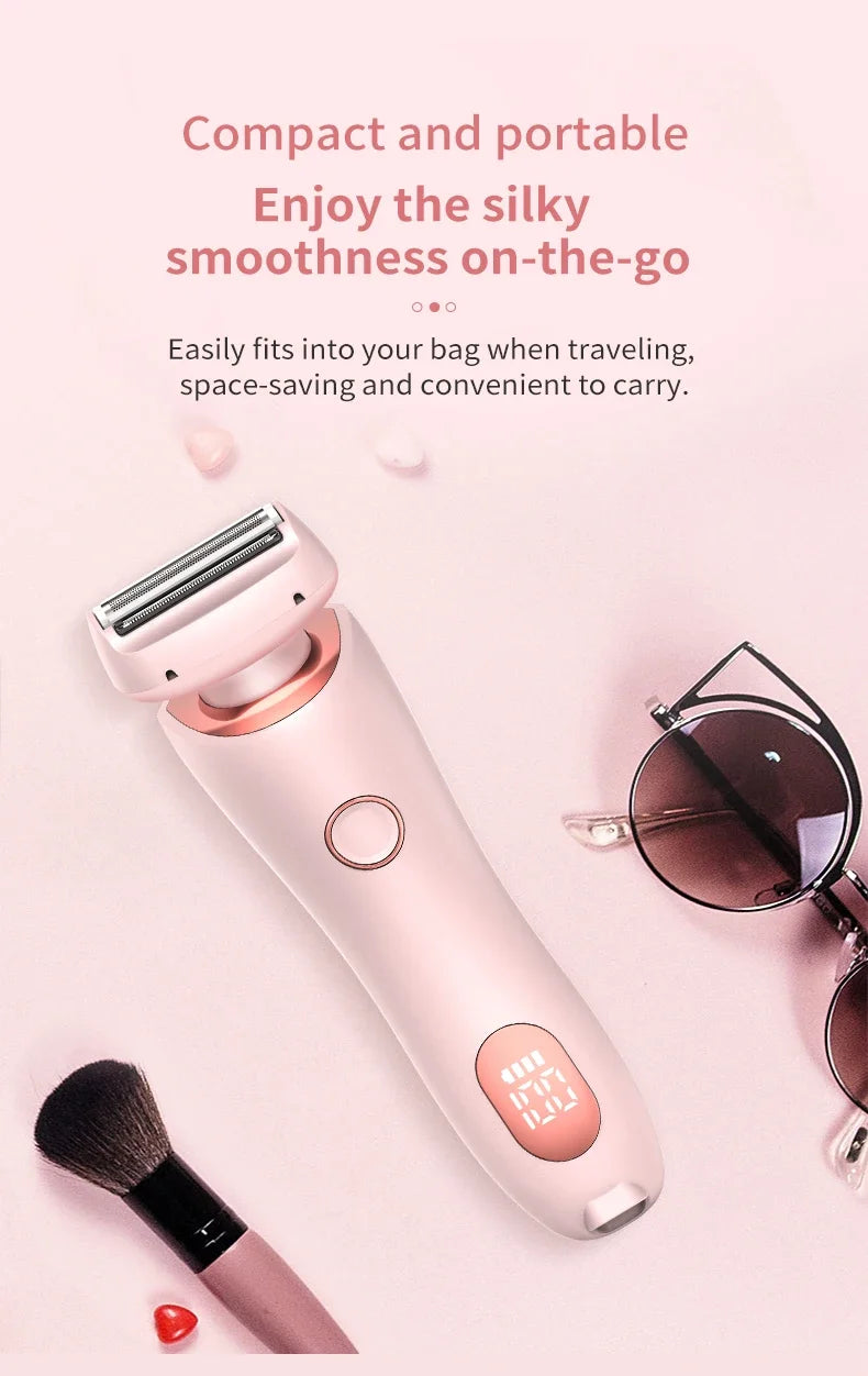 Portable Waterproof 2 In 1 Painless Shaving Knife Lady Private Part Hair Shaver Trimmer Epilator Bikini Trimmer Electric Razors