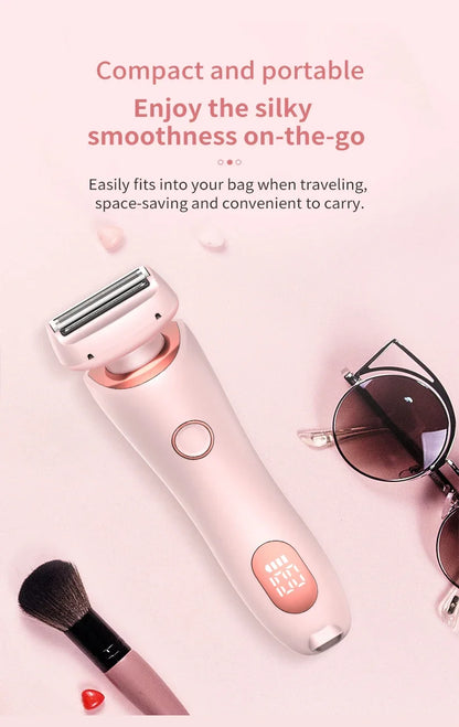 Portable Waterproof 2 In 1 Painless Shaving Knife Lady Private Part Hair Shaver Trimmer Epilator Bikini Trimmer Electric Razors