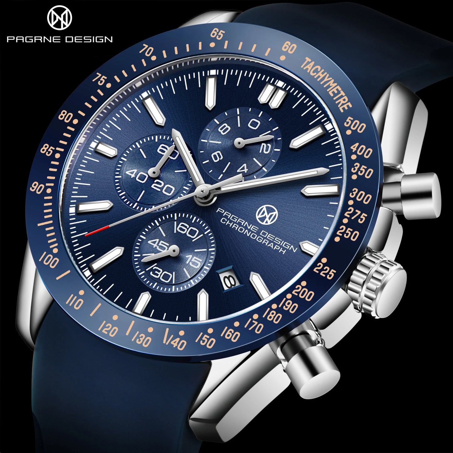 PAGRNE DESIGN Quartz Watches Multi functional chronograph 44mm Fashionable men's watch PAGANI DESIGN Extended Brand PG5140