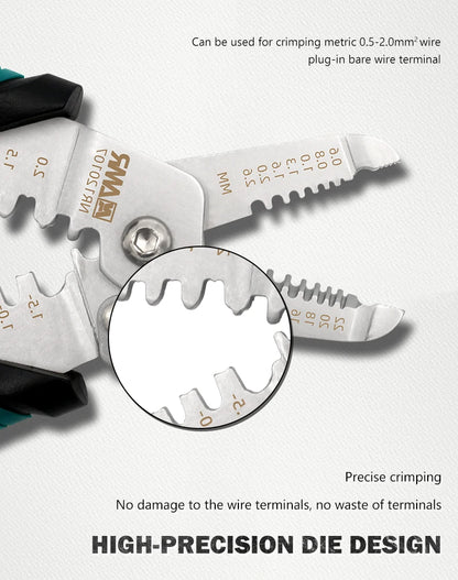 8-in-1 Stripping Pliers with Voltage Tester Versatile Wire Stripping Pliers with Electricity Measurement Cutting Crimping Pliers