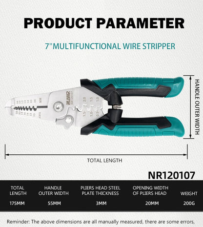 8-in-1 Stripping Pliers with Voltage Tester Versatile Wire Stripping Pliers with Electricity Measurement Cutting Crimping Pliers