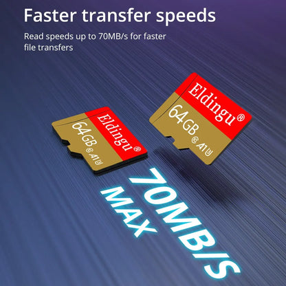 Eldingu Original TF Card 64G Class10 A1 for Surveillance Video MP3 MP4 Mobile Phone Memory Card 32GB U1 TF Card 128GB U3