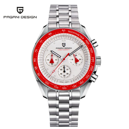 PAGANI DESIGN 2025 New Moon Watch Retro Luxury Quartz Watches For Men Stainless steel Luminous waterproof Sport Chronograph Man