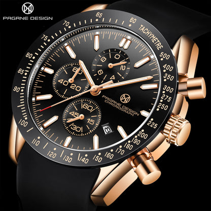 PAGRNE DESIGN Quartz Watches Multi functional chronograph 44mm Fashionable men's watch PAGANI DESIGN Extended Brand PG5140