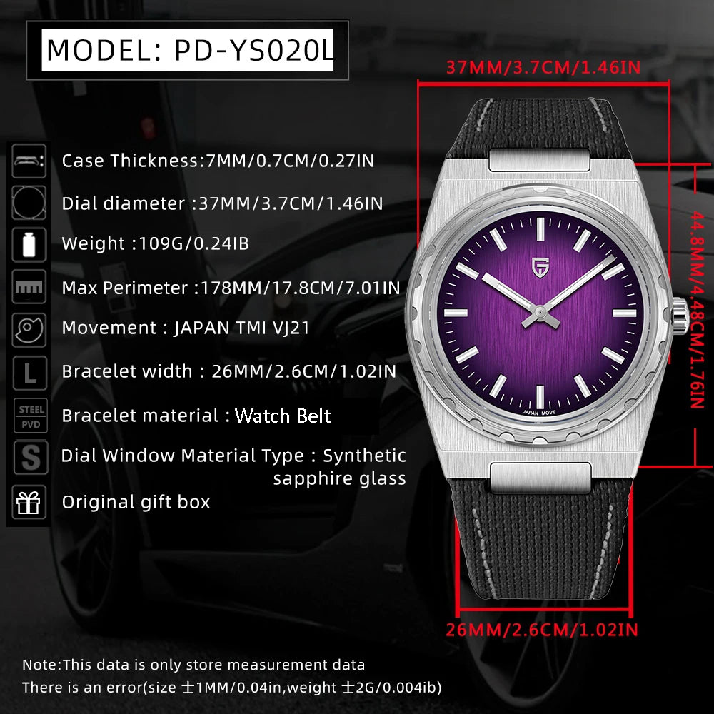 PAGANI DESIGN 2025 New VJ21 Fashion Man Quartz Watch V2 Sapphire 10Bar Waterproof Thin 7MM Luminous C3 Upgrade reloj hombre