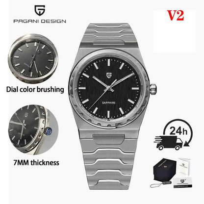 PAGANI DESIGN 2025 New VJ21 Fashion Man Quartz Watch V2 Sapphire 10Bar Waterproof Thin 7MM Luminous C3 Upgrade reloj hombre