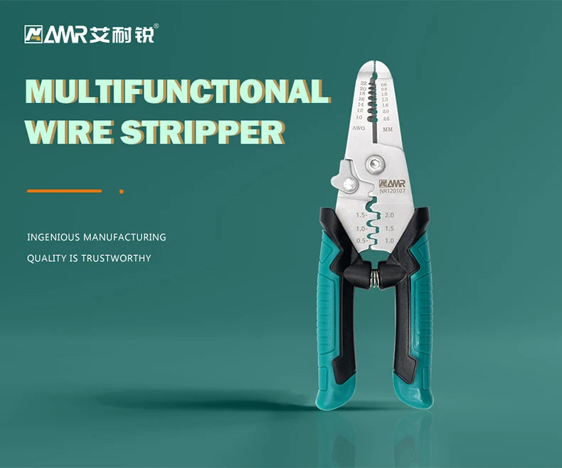 8-in-1 Stripping Pliers with Voltage Tester Versatile Wire Stripping Pliers with Electricity Measurement Cutting Crimping Pliers