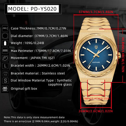 PAGANI DESIGN 2025 New VJ21 Fashion Man Quartz Watch V2 Sapphire 10Bar Waterproof Thin 7MM Luminous C3 Upgrade reloj hombre